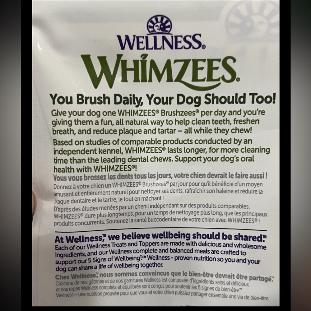 Whimzees Wellness Natural Dog Dental Treats Brushzees 48 pack XS (5-15 lbs) Dog - Picture 6 of 7